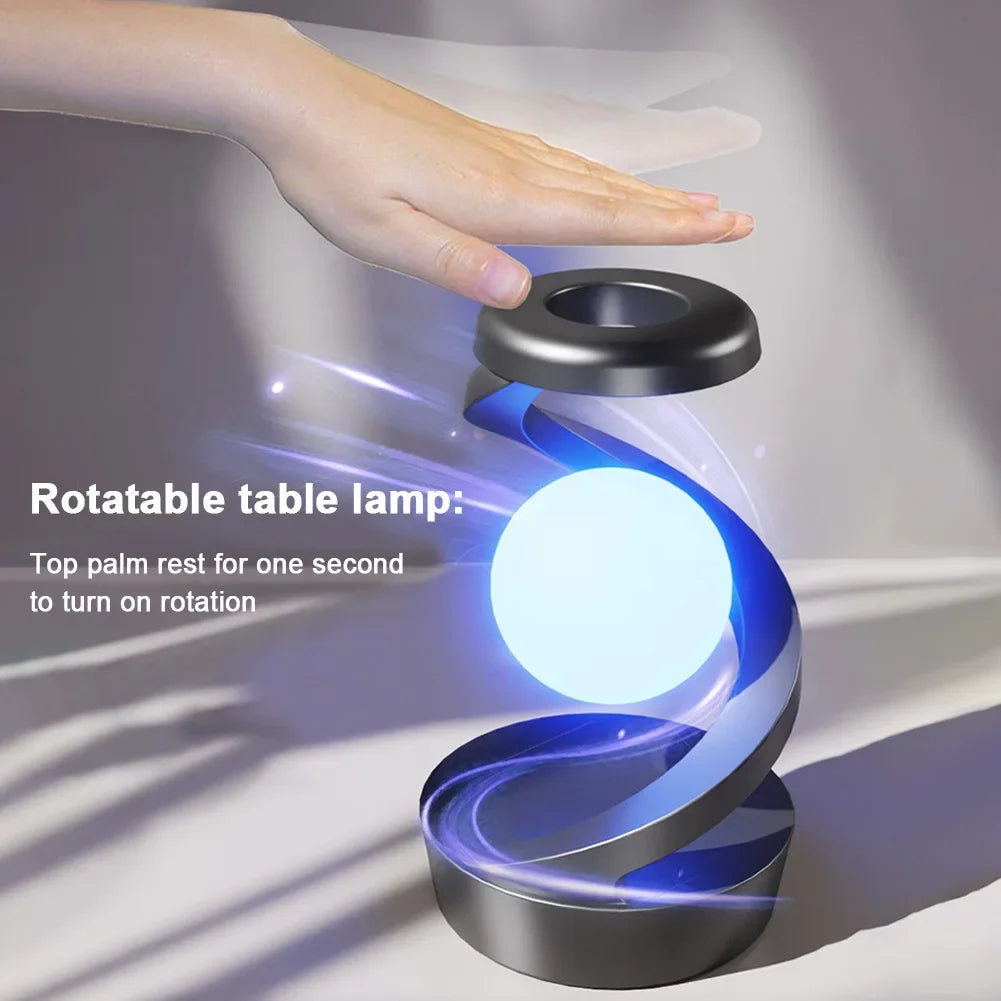 Anti-Gravity Floating Helix Lamp with 15W Wireless Charger | Levitating Moon LED Night Light