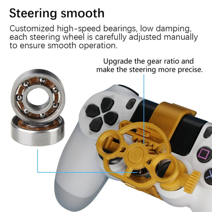 Mini Steering Wheel Attachment for PS4 Controller – Racing Game Add-On Accessory for Immersive Driving Simulation