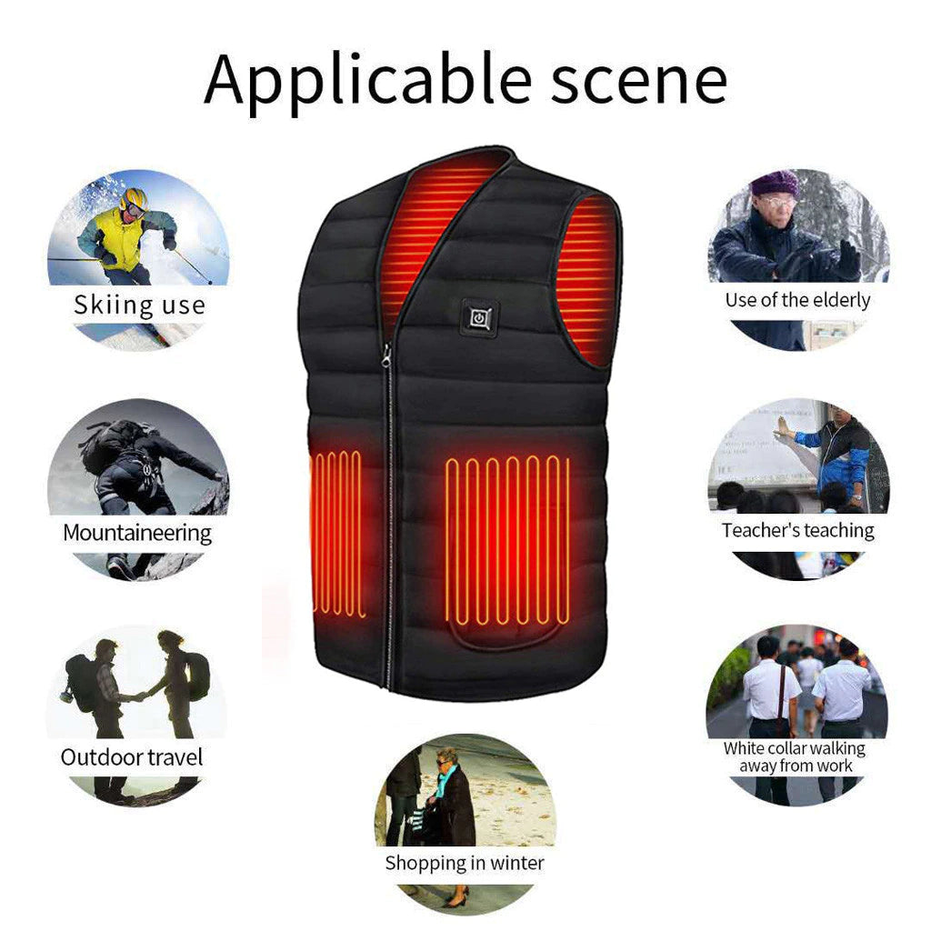 USB Heated Vest 3 Zones with Battery Included | Lightweight Electric Warming Vest Up to 5 Hours Heat