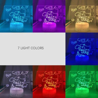 Rewritable LED Message Board Night Light – Acrylic Note Pad Lamp with 7 Colors, Touch Control for Kids Room & Home Decor