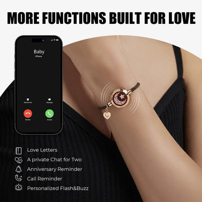 Totwoo Sun & Moon Long Distance Touch Bracelets – Smart Vibration Love Bracelets for Couples with App, Lights & Messages