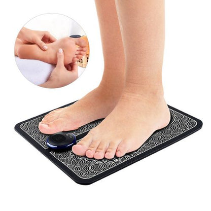 EMS Electric Foot Massager Mat – Portable USB Rechargeable Foot Stimulator Pad with Multiple Modes for Pain Relief