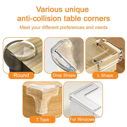 Clear Table Corner Protectors for Baby Safety – Transparent Edge Guards Bumpers, Various Shapes (10/20pcs Packs)
