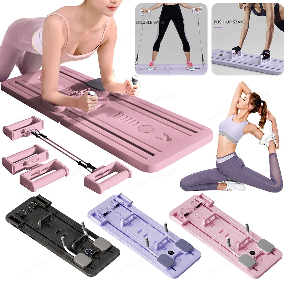 Multifunctional Foldable Abdominal Board with Resistance Bands – Home Core Trainer Workout Board for Abs, Full Body Fitness