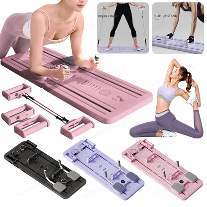 Multifunctional Foldable Abdominal Board with Resistance Bands – Home Core Trainer Workout Board for Abs, Full Body Fitness