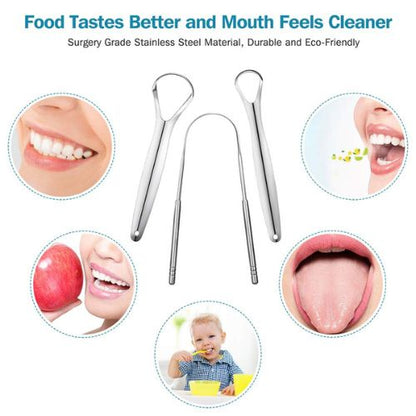 2-Pack Stainless Steel Tongue Scraper Set – Medical-Grade Tongue Cleaner for Instant Fresh Breath & Healthier Mouth