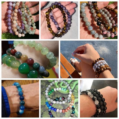 Natural Crystal Healing Bracelet Set – 8 mm Genuine Gemstone Beaded Energy Bracelets for Protection, Confidence & Good Luck