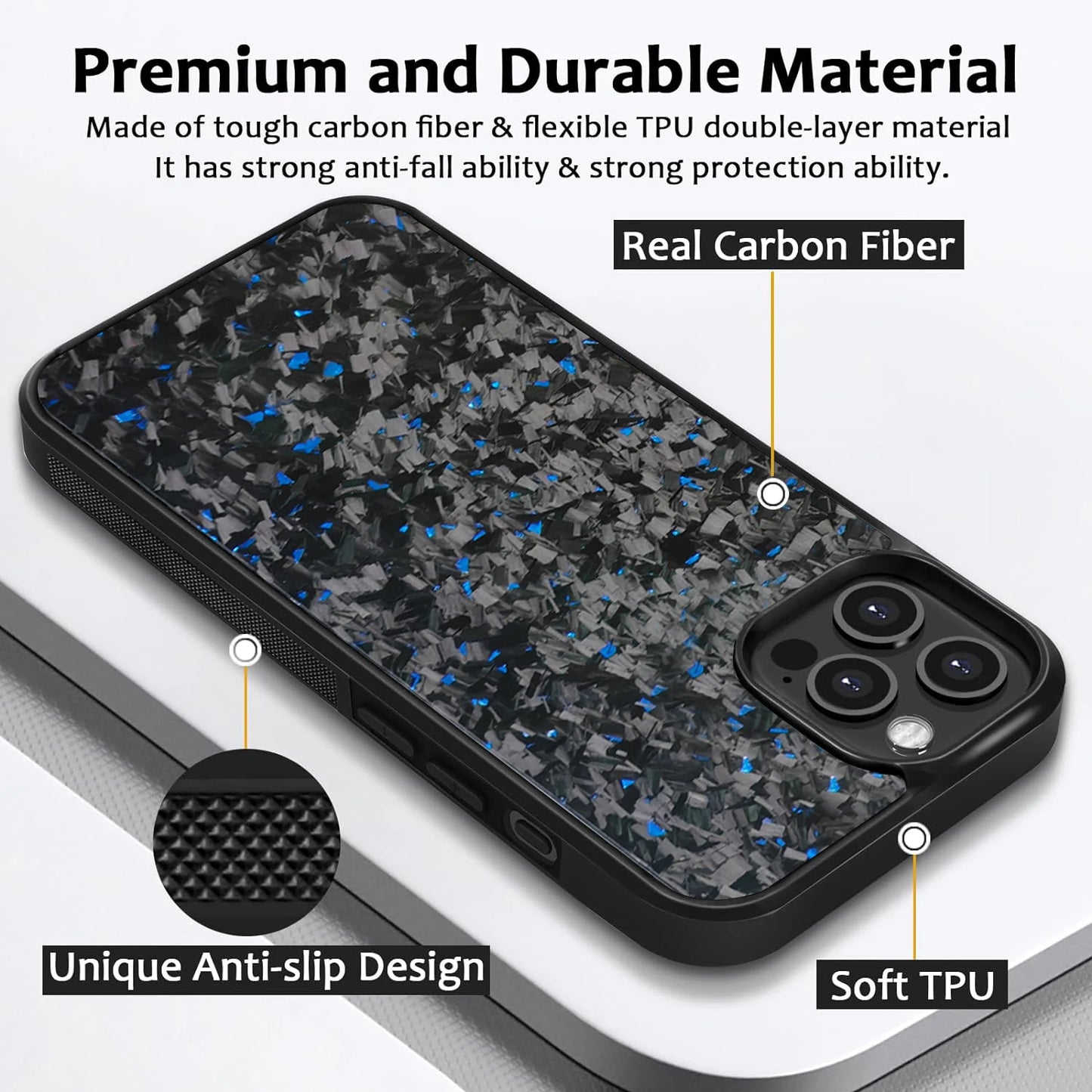 Luxury Forged Carbon Fiber iPhone Case – Real Carbon with MagSafe Compatibility