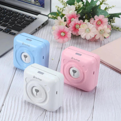 PeriPage Mini Pocket Printer Bear Edition | Inkless Bluetooth Thermal Photo Printer for iPhone & Android
