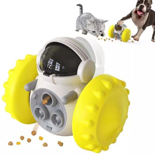 Robot Treat Tumbler Toy for Dogs & Cats – Moving Interactive Feeder with Big Wheels