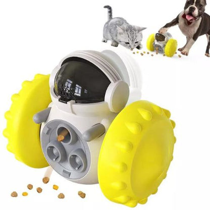 Robot Treat Tumbler Toy for Dogs & Cats – Moving Interactive Feeder with Big Wheels