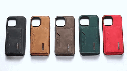 Detachable iPhone Leather Wallet Case – Magnetic Card Holder Flip Cover with Premium PU Leather