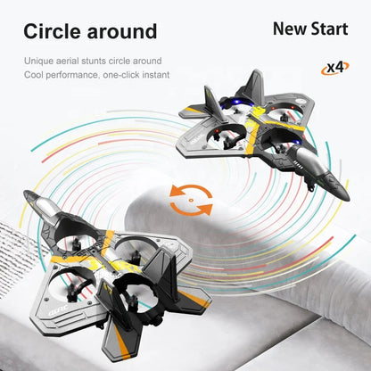 RC Fighter Jet Drone with 360° Flips | Ready-to-Fly Stunt Plane for Kids & Beginners | LED Lights & Crash-Resistant