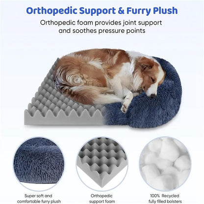 Orthopedic Dog Bed Sofa – Plush Calming Pet Couch with Supportive Egg Crate Foam, Washable Cover for Medium Dogs
