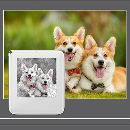 NFC E-Ink Photo Keychain 1.54" | Battery-Free Customizable Digital Frame Keyring | Couple & Pet Gift