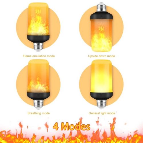 2-Pack LED Flame Effect Light Bulbs E27 – 4 Modes Flickering Fire Bulb for Home, Halloween & Christmas Decor