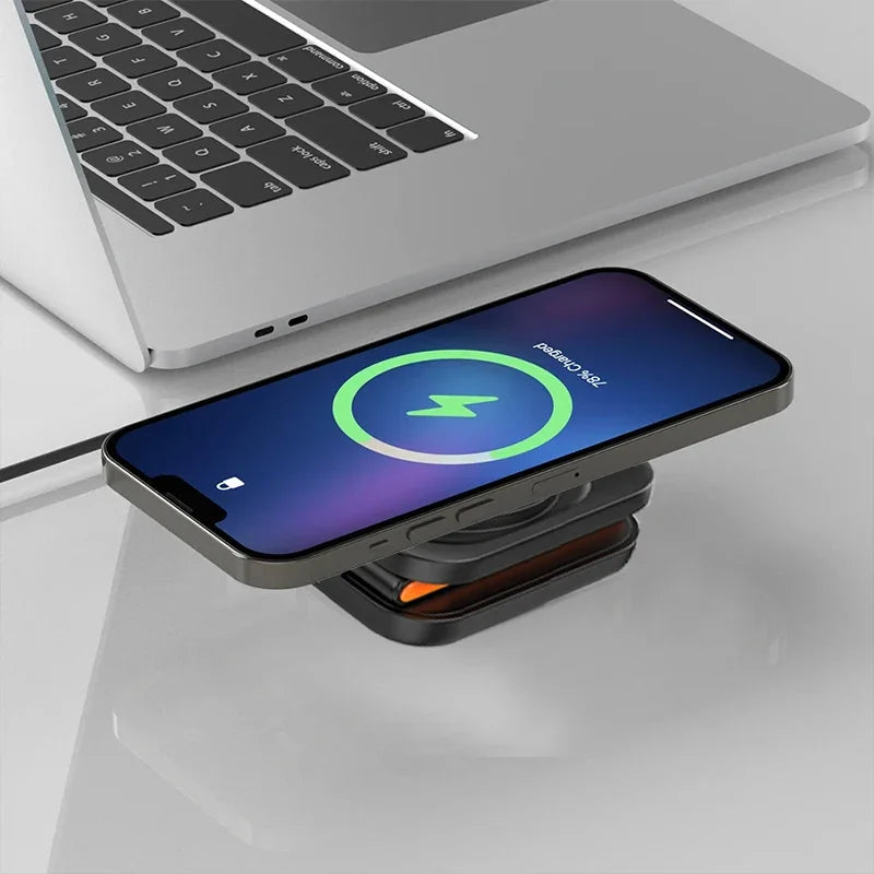 3-in-1 Foldable Wireless Charging Station – MagSafe Compatible Charger for iPhone, Apple Watch &amp; AirPods