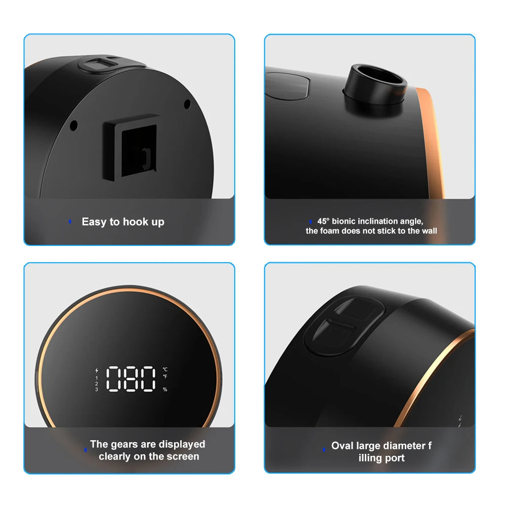 Touch-Free Automatic Foaming Soap Dispenser Wall Mount | Rechargeable with LED Display