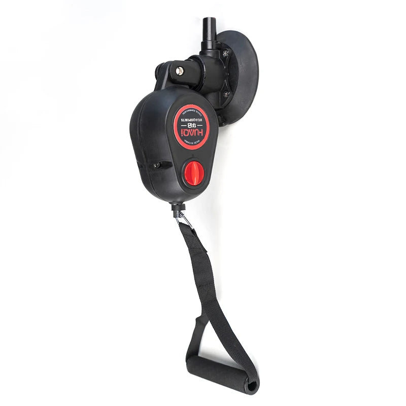 Portable Suction Cup Resistance Rope Trainer – Pull Down Cable Pulley System for Home Gym, Adjustable Strength Training