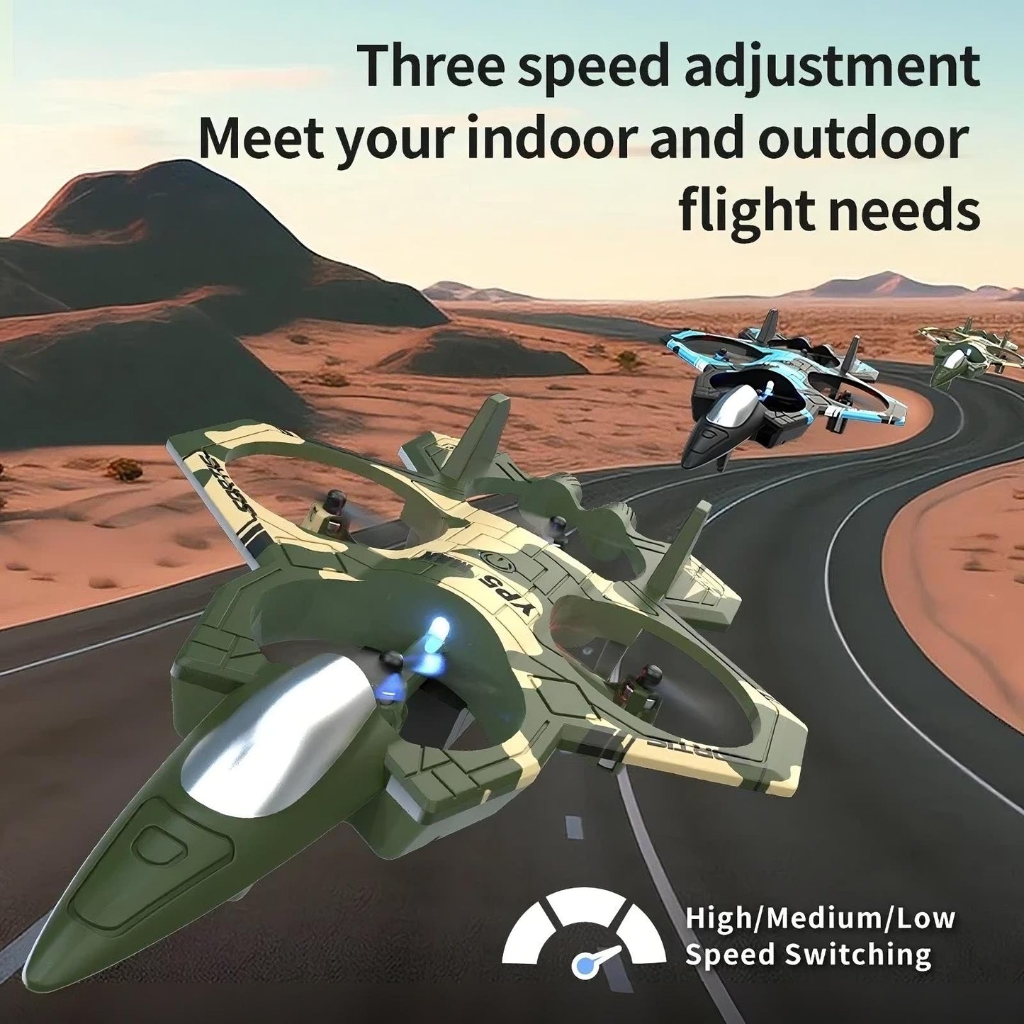 RC Foam Fighter Jet Drone with LED Lights & 360° Flips | Beginner Remote Control Airplane for Kids 8+