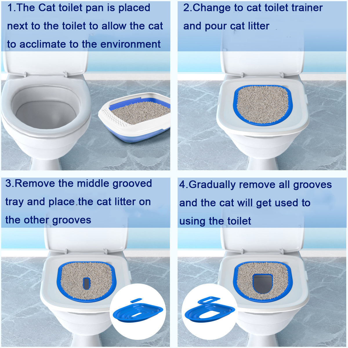 Cat Toilet Training Kit | Train Your Cat to Use the Human Toilet in Weeks | Universal Litter Tray System