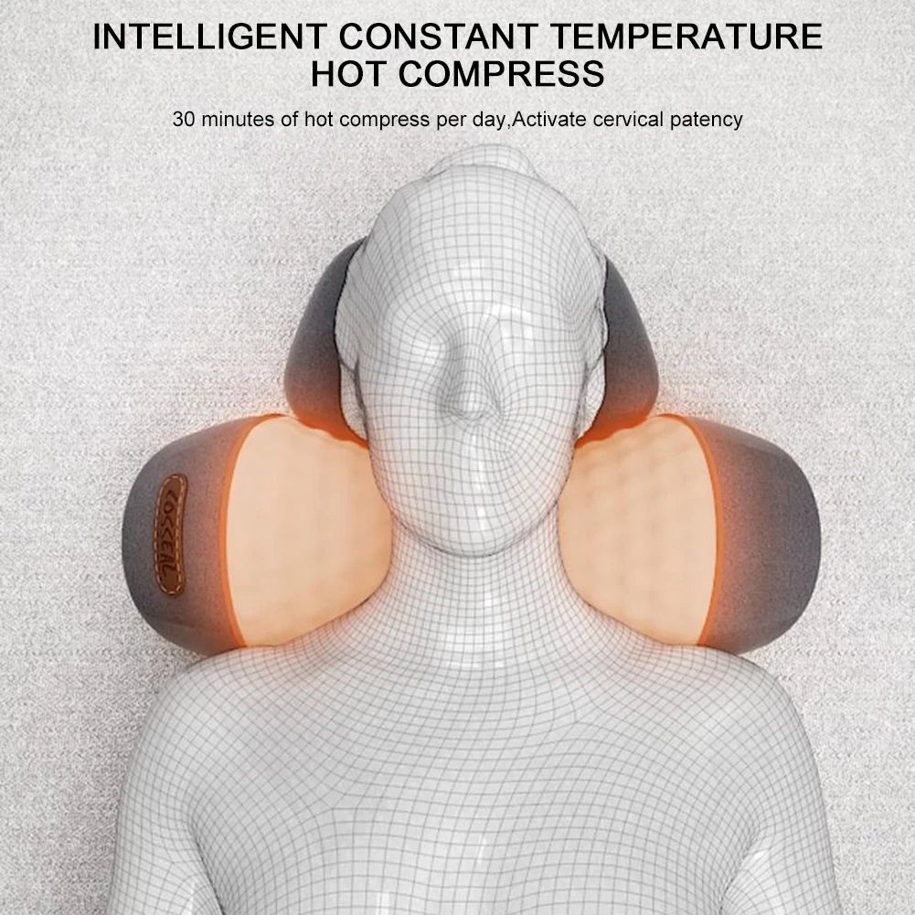 Electric Neck Massage Pillow – Heated Shiatsu Vibrating Neck & Shoulder Relaxer with Deep Kneading