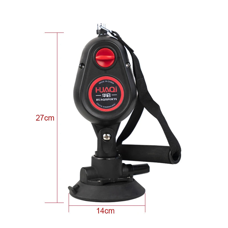 Portable Suction Cup Resistance Rope Trainer – Pull Down Cable Pulley System for Home Gym, Adjustable Strength Training