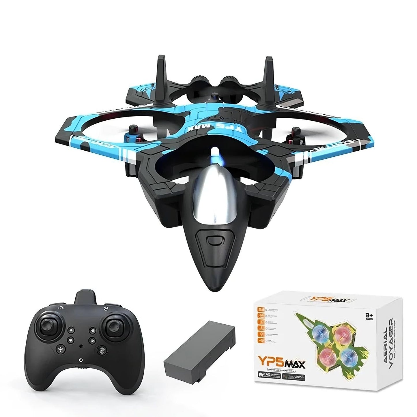 RC Foam Fighter Jet Drone with LED Lights & 360° Flips | Beginner Remote Control Airplane for Kids 8+