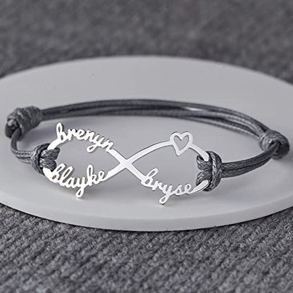 Mom Bracelet With Kids Names, Sterling silver with 18k gold