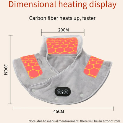 Electric Heated Neck & Shoulder Pad – USB Powered Heating Wrap with Vibration Massage, 3 Heat Levels