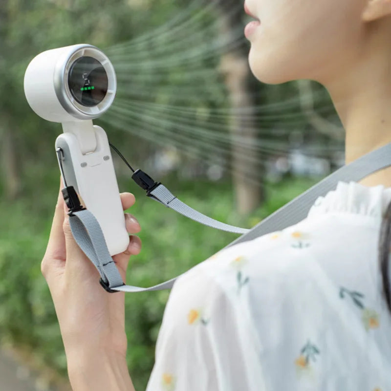 Portable Turbo Handheld Fan – 13,500 RPM Rechargeable Pocket Fan with 5 Speeds – Mini Cooling Device