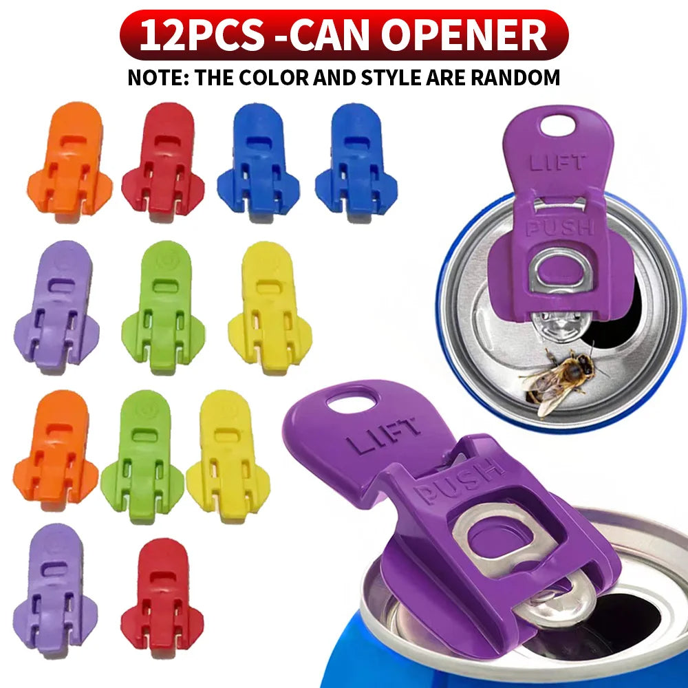 Easy Soda Can Opener Tool – Lift & Push Can Tab Opener for Nails Protection, Multi-Color Packs (6/12/36pcs)