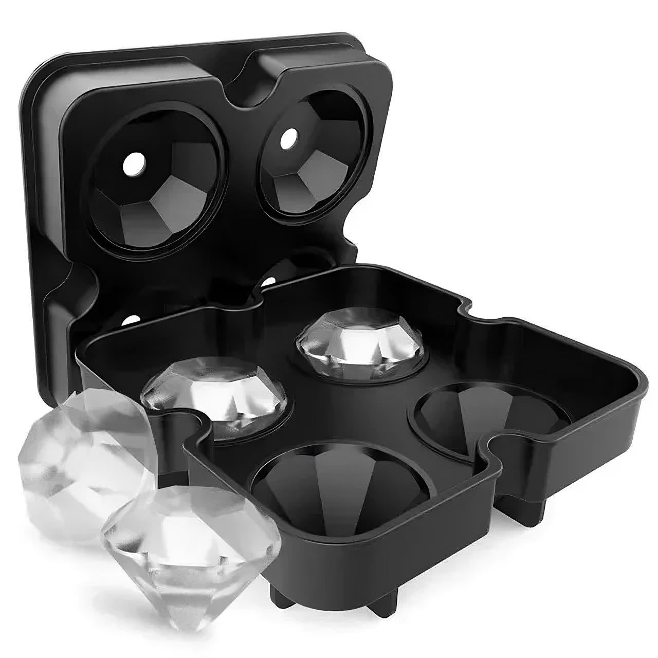 Crystal Clear Ice Ball Maker Set – Sphere, Cube & Diamond Silicone Ice Molds with Lids – Whiskey & Cocktail Ice Tray Gift