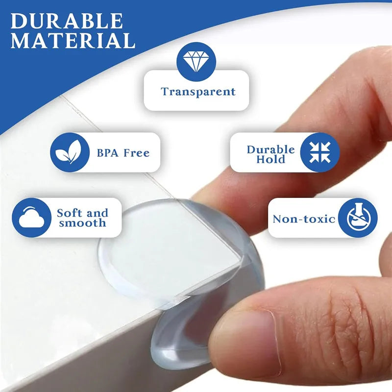Clear Table Corner Protectors for Baby Safety – Transparent Edge Guards Bumpers, Various Shapes (10/20pcs Packs)