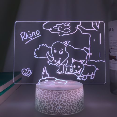 Rewritable LED Message Board Night Light – Acrylic Note Pad Lamp with 7 Colors, Touch Control for Kids Room & Home Decor