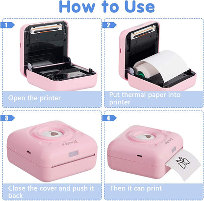 PeriPage Mini Pocket Printer Bear Edition | Inkless Bluetooth Thermal Photo Printer for iPhone & Android