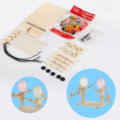 Balloon Fencing Game Wooden Fighters 200 Balloons | 2-Player Handmade Battle Toy for Parties & Kids