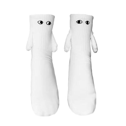 Magnetic Holding Hands Couple Socks with 3D Eyes | Funny Hand-Holding Socks Gift for Couples