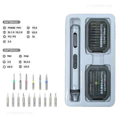 62-in-1 Electric Precision Screwdriver Set with 48 Bits | USB-C Rechargeable LED Mini Screwdriver for Phones, Laptops & Gaming Consoles