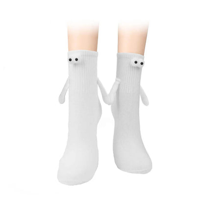 Magnetic Holding Hands Couple Socks with 3D Eyes | Funny Hand-Holding Socks Gift for Couples