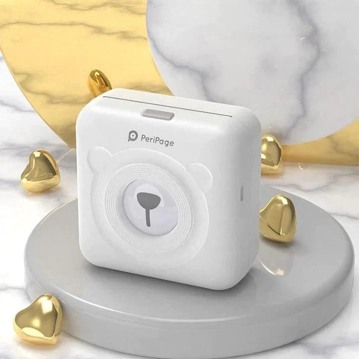 PeriPage Mini Pocket Printer Bear Edition | Inkless Bluetooth Thermal Photo Printer for iPhone & Android