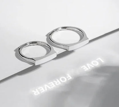 925 Sterling Silver I Love You Projection Couple Rings – Hidden Message Promise Rings for Him & Her – Romantic Gift