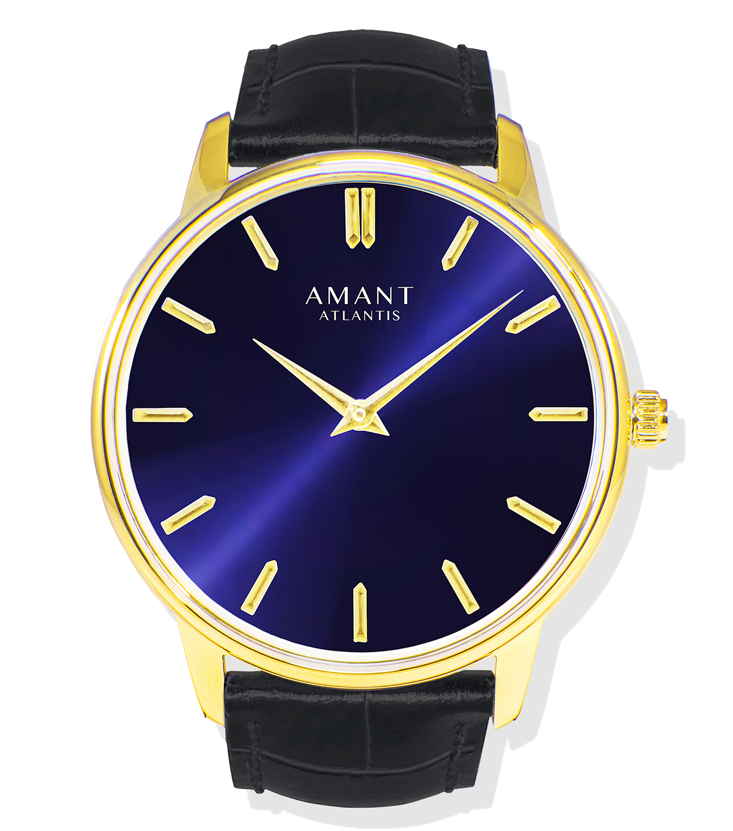 AMANT Atlantis Luxury Watch – Ultra-Thin 6mm Blue Dial Sapphire Glass Dress Watch with Quick-Release Strap
