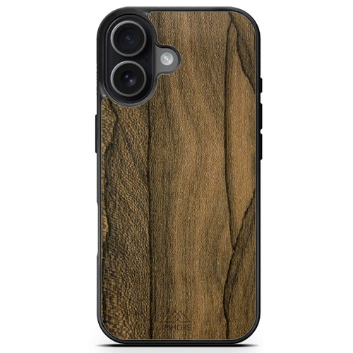 Ziricote Wood iPhone Case – Luxury Rare Wood MagSafe Compatible Slim Protective Phone Cover