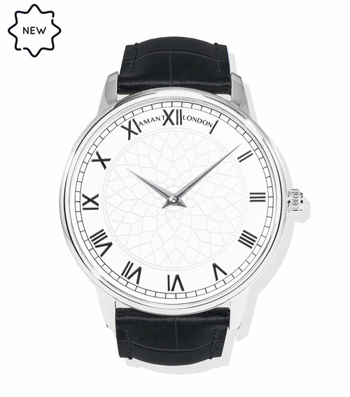 London Petite Sienna Luxury Watch – Ultra-Thin 36mm Sapphire Glass Dress Watch with Leather Strap