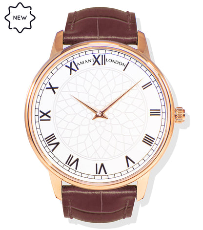 AMANT London Founders Edition Luxury Watch – 40mm Ultra-Thin Sapphire Glass Dress Watch with Leather Strap