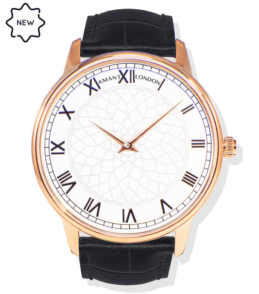 AMANT London Founders Edition Luxury Watch – 40mm Ultra-Thin Sapphire Glass Dress Watch with Leather Strap