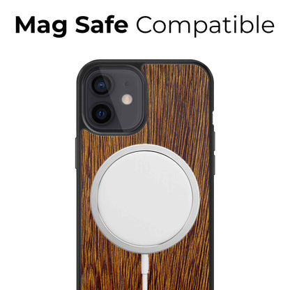 Sucupira Wood iPhone Case – Luxury South American Hardwood MagSafe Compatible Slim Protective Phone Cover