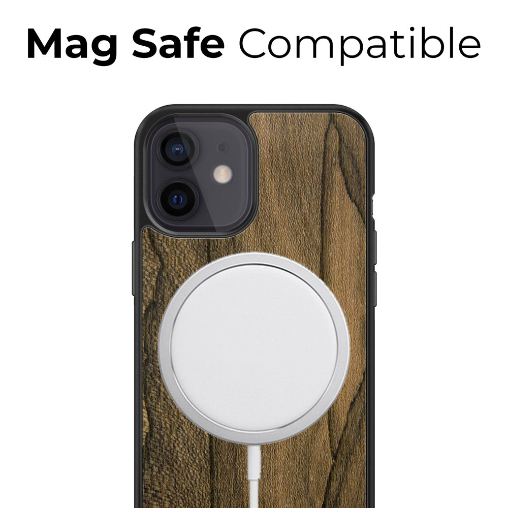 Ziricote Wood iPhone Case – Luxury Rare Wood MagSafe Compatible Slim Protective Phone Cover