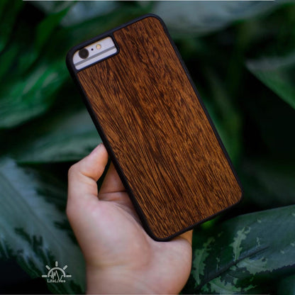 Sucupira Wood iPhone Case – Luxury South American Hardwood MagSafe Compatible Slim Protective Phone Cover